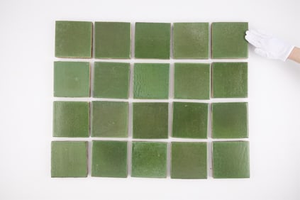 Grp 20 Green 6"x6" Grueby Tiles