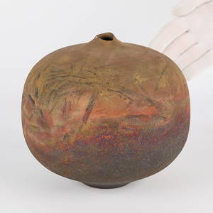 Wesley Anderegg Studio Ceramic Round Raku Pot