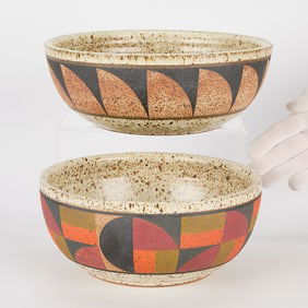 2 Kat & Roger Studio Pottery Ceramic Bowls