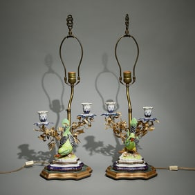 2 Giulia Mangani Italian Ormolu Candelabra Lamps