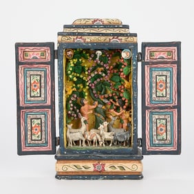 Nicario Jimenez "Garden of Eden" Folk Art Retablo