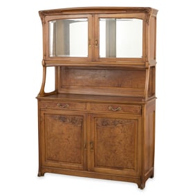 20th c. French Wooden Art Nouveau Cabinet