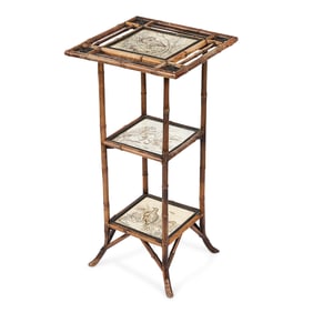 19th c. Victorian Side Table w/ Wedgwood Tiles