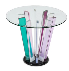 Shlomi Haziza Sculptural Acrylic Prism Side Table