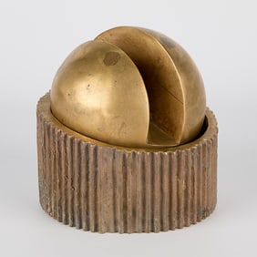 Ruth Vollmer Trenchant Sphere Bronze Sculpture
