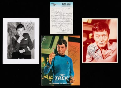 4 DeForest Kelley Star Trek Autographs