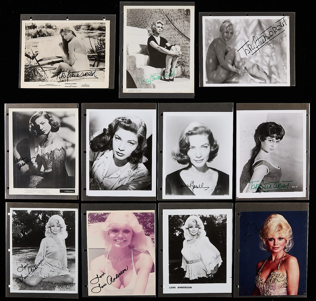 20 Actress Autographs - Bacall, Bardot, & More (1 of 10)