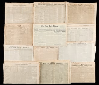 34 Antique Newspapers 1804-1939