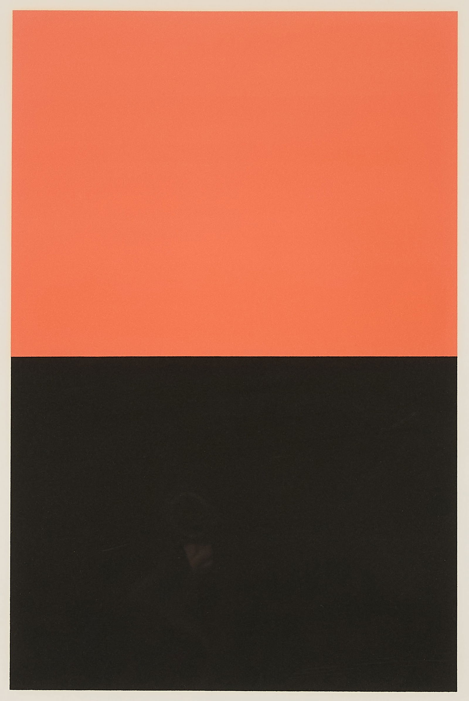 Ellsworth Kelly Orange/Black Lithograph 1972: Ellsworth Kelly (American, 1923-2015). Two-color lithograph on BFK Rives paper titled "Untitled (Orange/Black)," 1972. Pencil signed along the lower right; numbered 18/125 along the lower left.Sight;