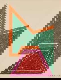 Frank Stella "Wolfeboro" Lithograph 1974: Frank Stella (American, 1936-2024). Lithograph and screenprint in colors on Arches wove paper titled "Wolfeboro," from the "Eccentric Polygons" portfolio, 1974. Published by Gemini G.E.L. Pencil signe