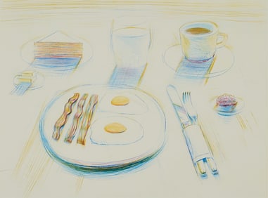 Wayne Thiebaud "Breakfast" Drypoint 1995
