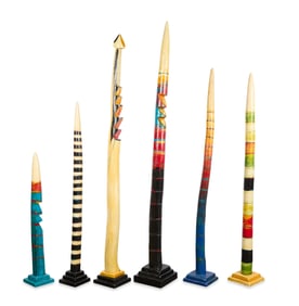 6 John Geldersma Carved Wood Spirit Poles 1997