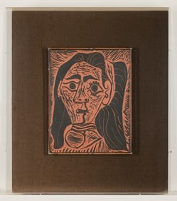 Picasso "Femme au Cheveux Flous" Ceramic Tile 1964