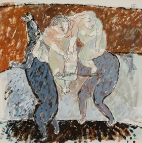 Yang Yang Figures Riding Horse Mixed Media