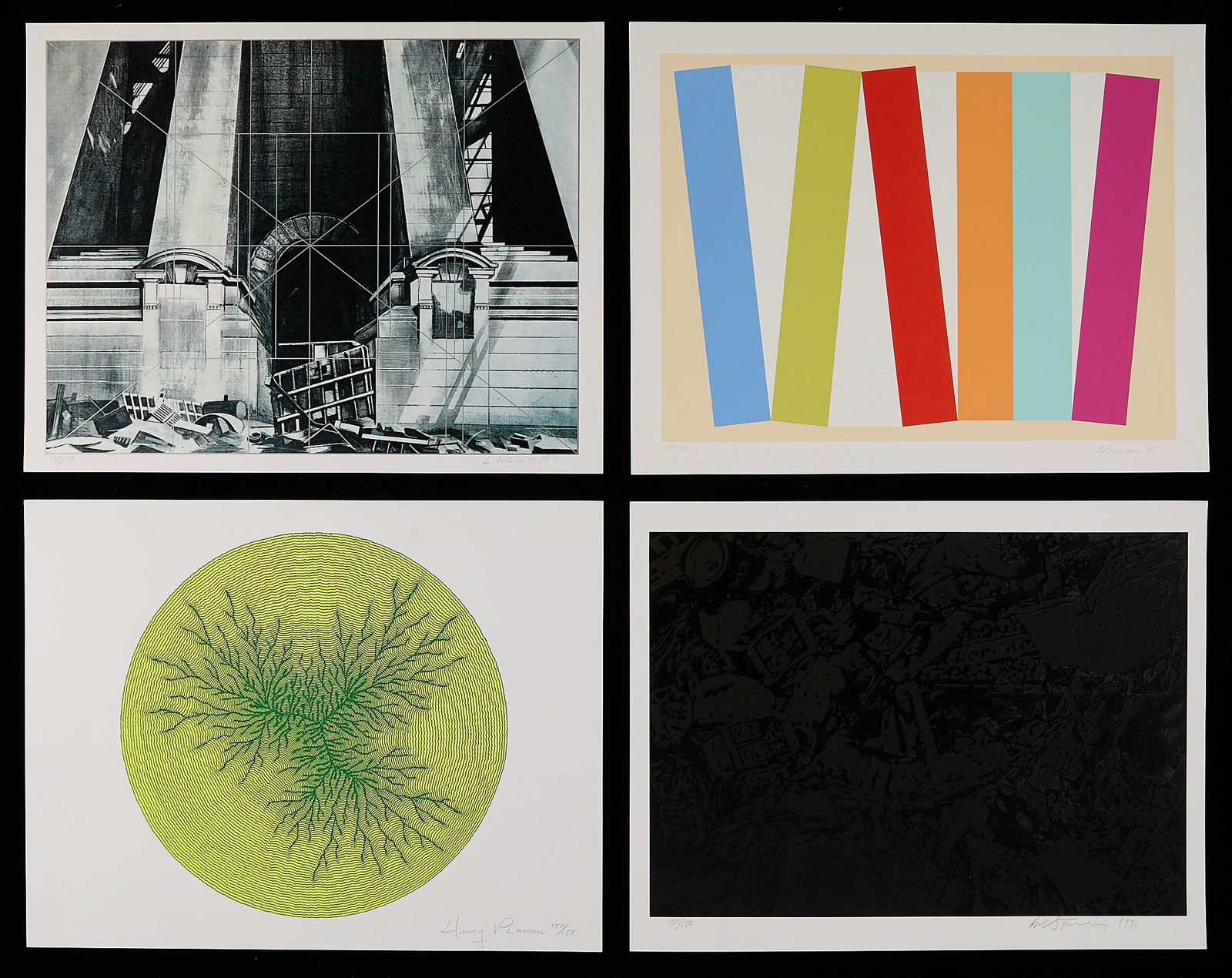 4 Prints from 1972 Artist's Serigraph Calendar (1 of 13)