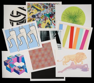 9 Prints from 1972 Artist's Serigraph Calendar