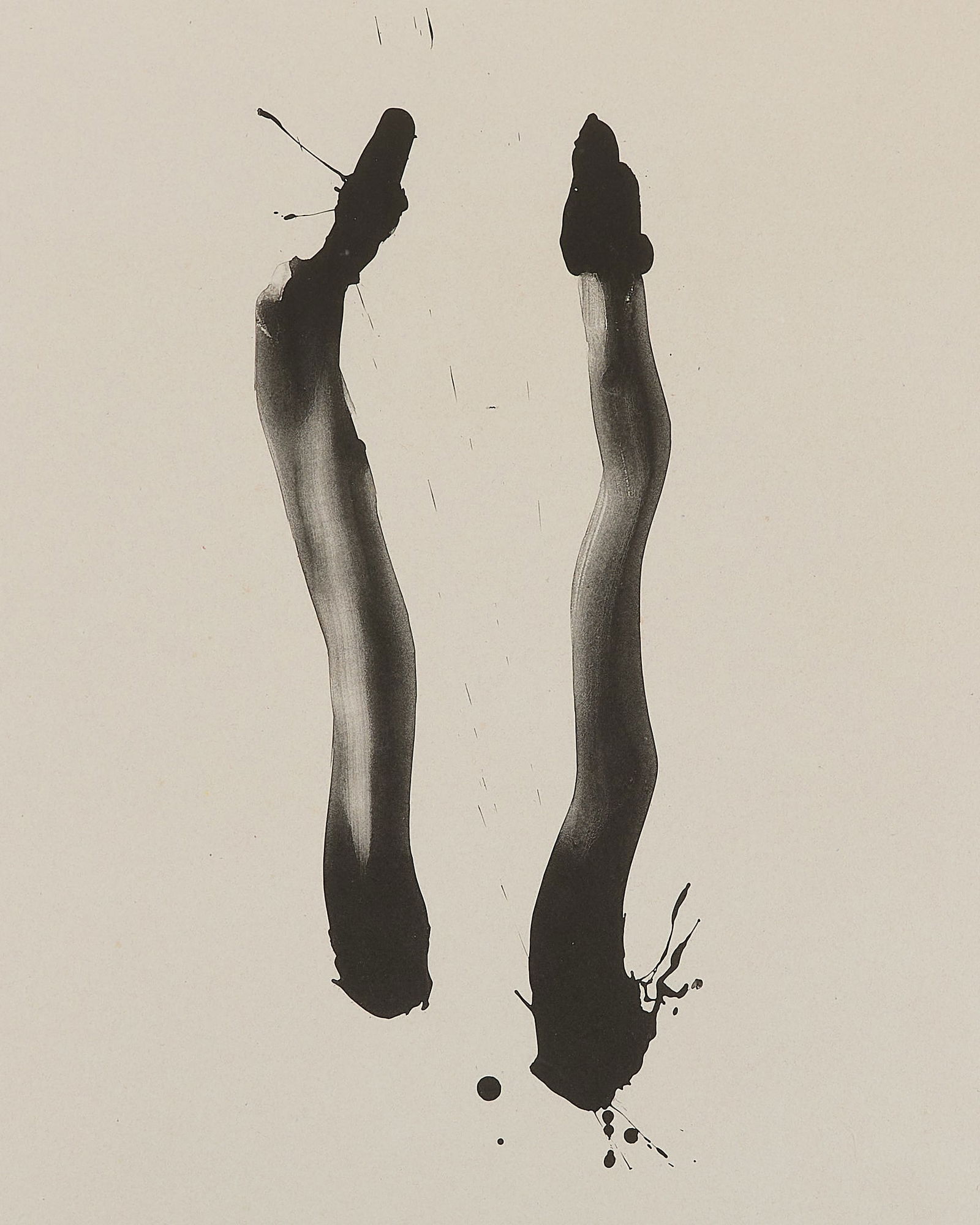 Motherwell "The Stoneness of the Stone" Lithograph: Robert Motherwell (American, 1915-1991). Abstract Expressionist lithograph titled "The Stoneness of the Stone," 1974. Pencil signed, editioned A.P. III/VIII (3/8), and blind stamped along the lower