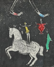 Malcolm H. Myers "Circus Scene II" Aquatint