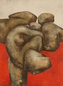 Claude Gaveau Cubist Figural Print