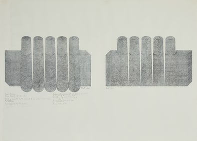Siah Armajani "Sound Towers" Lithograph Print 1972