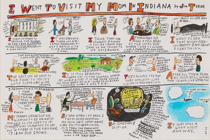 Jim Torok "I Went to Visit My Mom" Ink & Acrylic