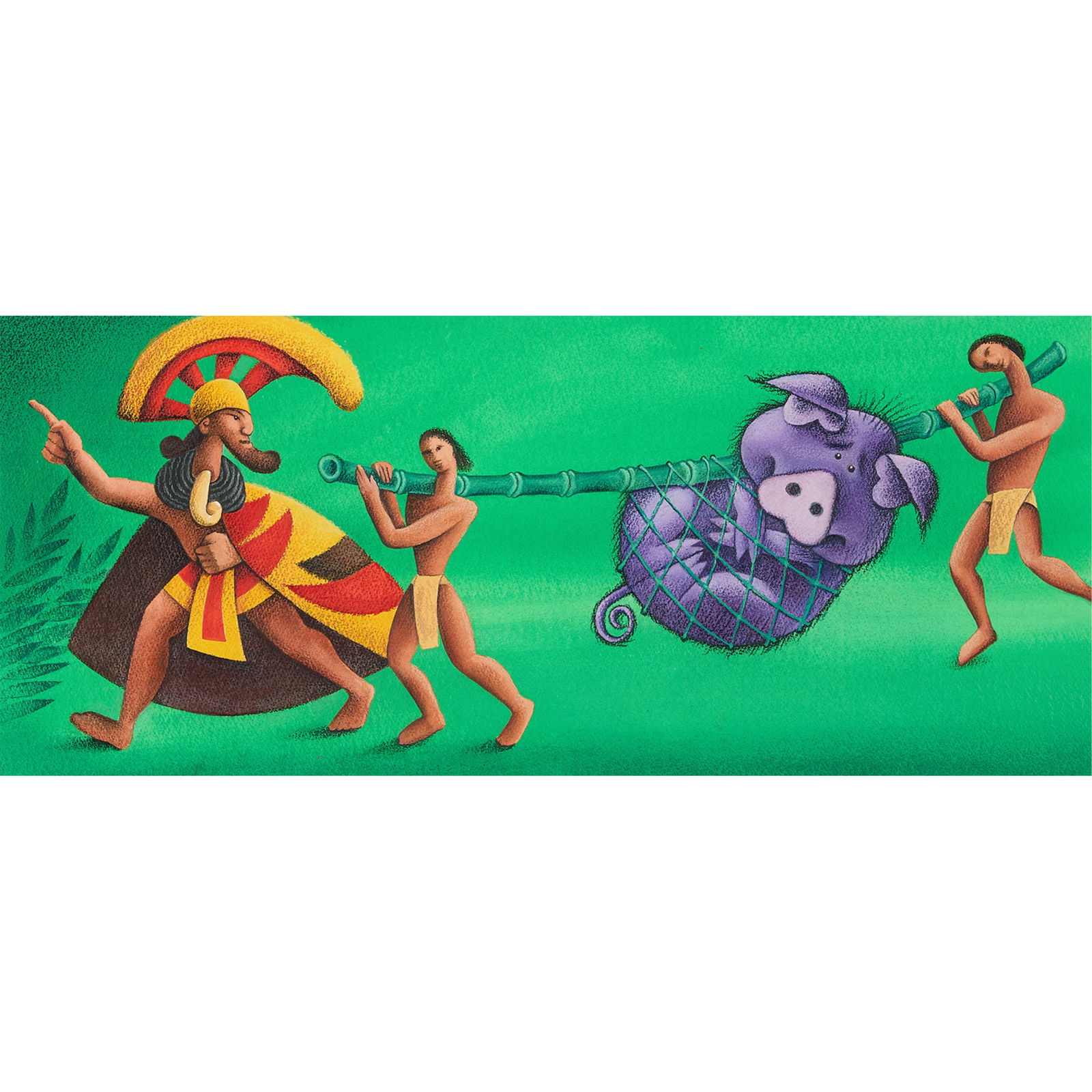 Gerald McDermott "Pigboy was Caught" Gouache 2008 (1 of 5)