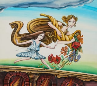 Gerald McDermott "Ceres and Proserpina" Gouache
