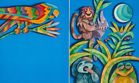 Gerald McDermott "Papagayo/Moon Growing" Gouache