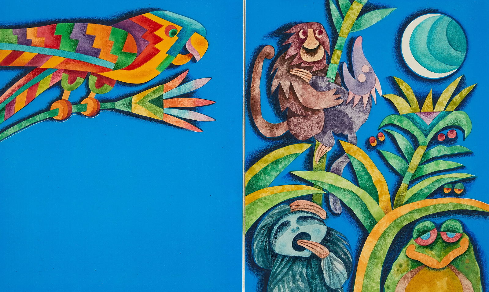 Gerald McDermott "Papagayo/Moon Growing" Gouache (1 of 5)