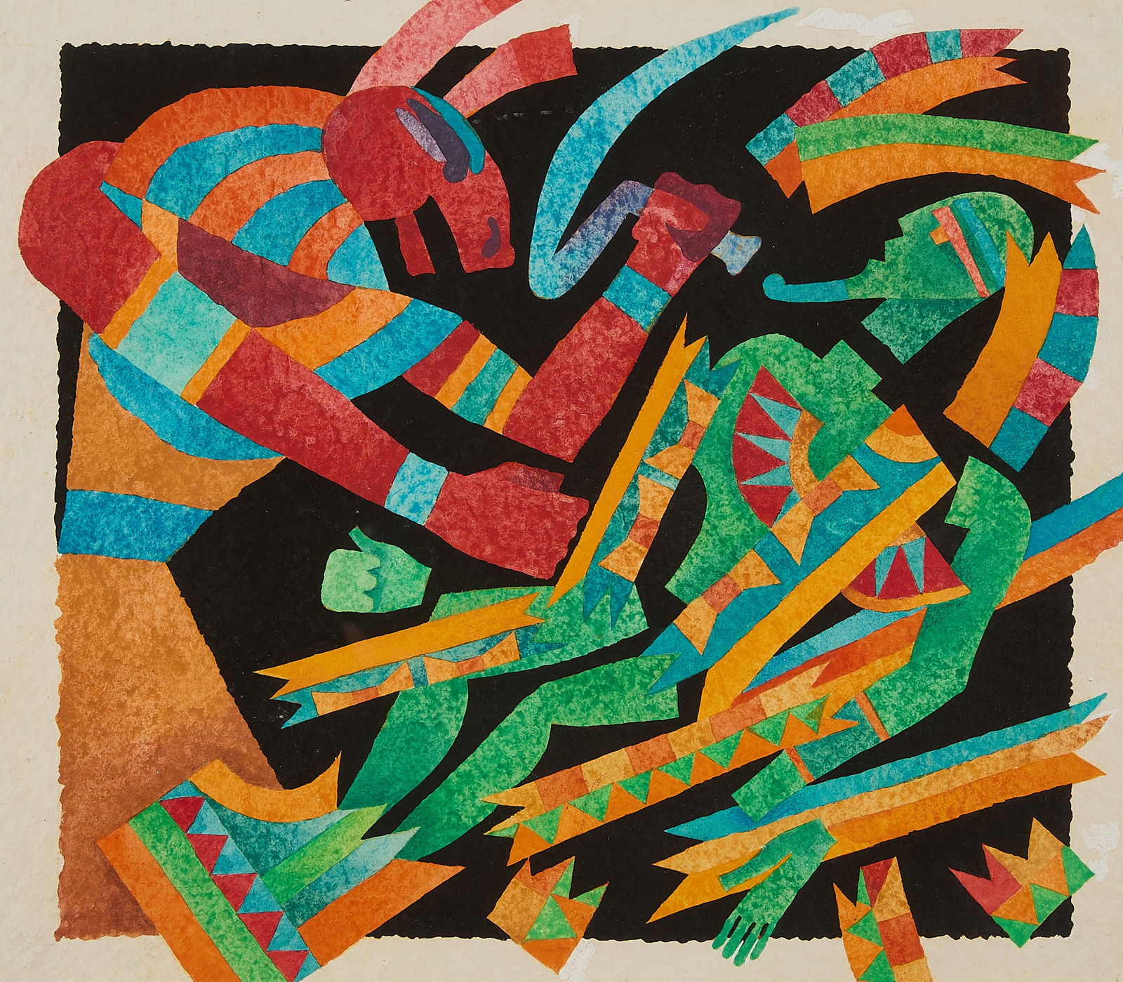 Gerald McDermott "Set Smashes Sarcophagus" Gouache (1 of 5)