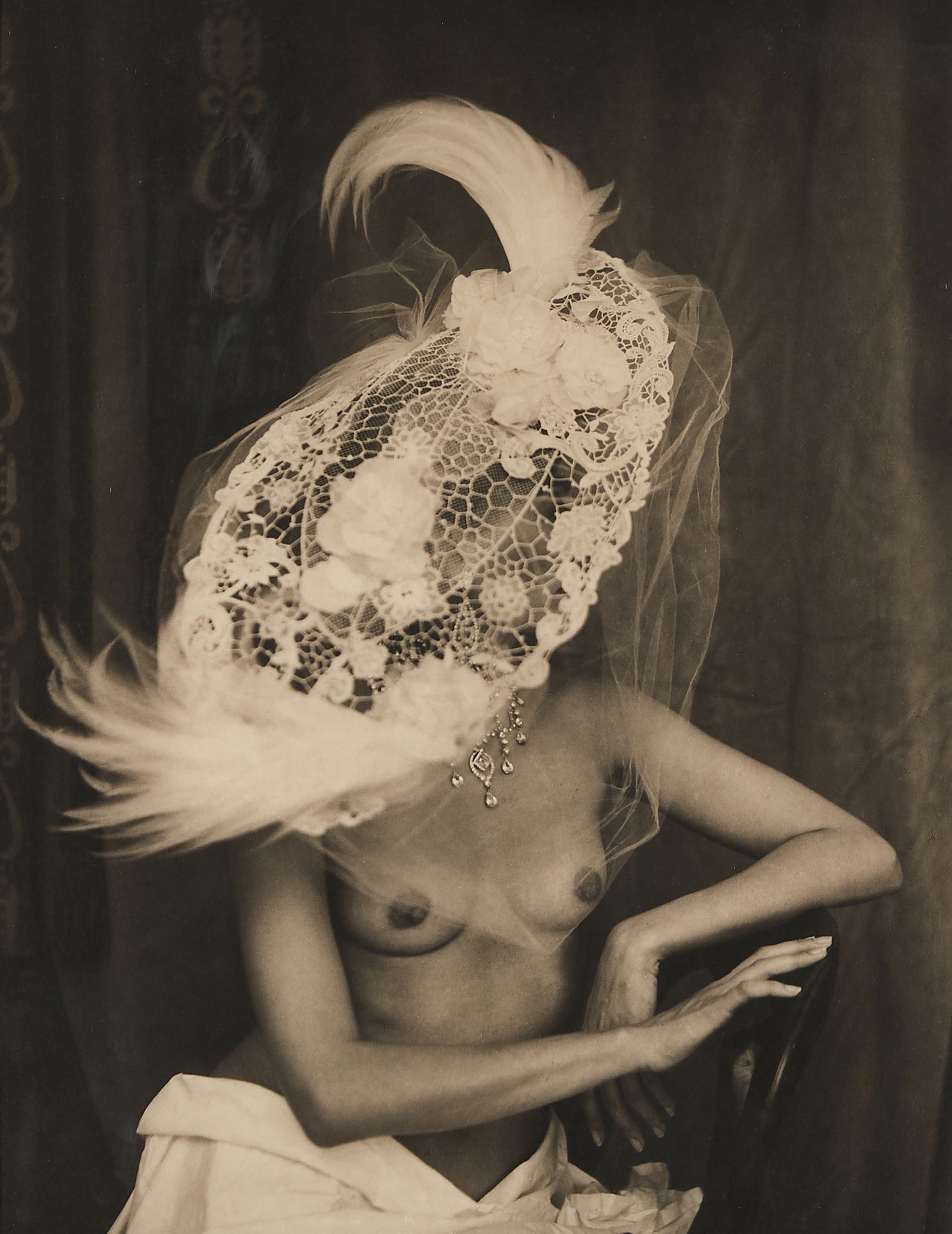 McDermott & McGough "Varying Greatly..." Photo: David McDermott (American, b. 1952) & Peter McGough (American, b. 1958). Platinum-palladium print photograph titled "Varying Greatly in Style, Shape and Material, Anh Duong, 1911," 2001. Depicting the