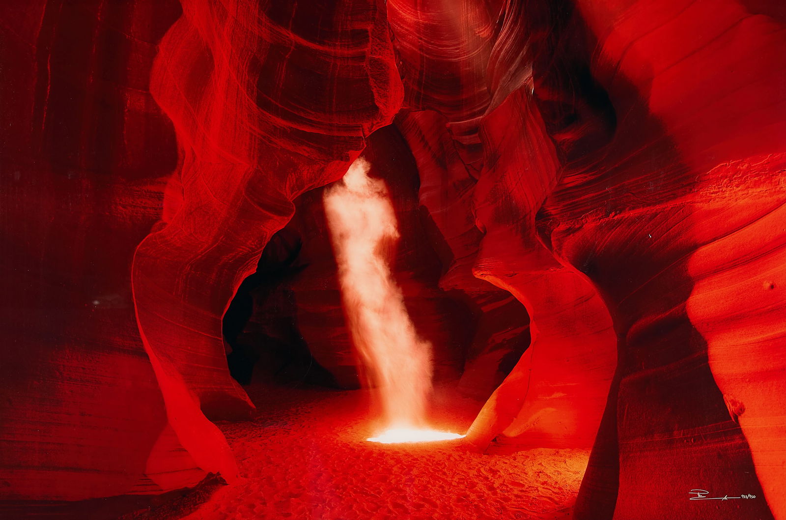 Peter Lik "Ghost" Antelope Canyon Photograph: Peter Lik (Australian, b. 1959). Large photograph on chromogenic paper titled "Ghost," depicting the underground caves of Antelope Canyon in Arizona. Signed and numbered 933/950 along the lower right;