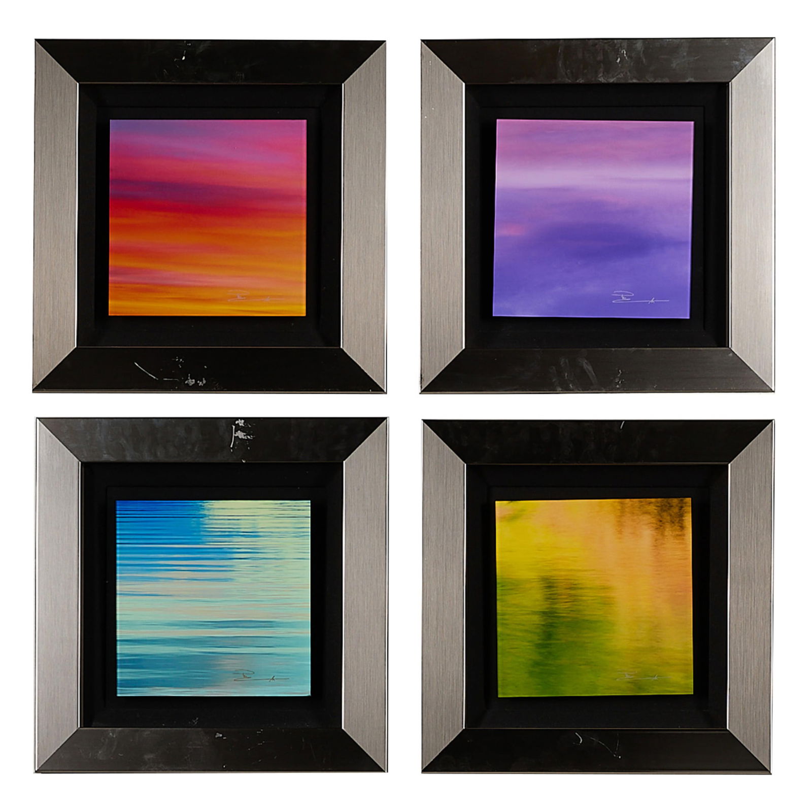 4 Peter Lik "Elements" Photographs: Peter Lik (Australian, b. 1959). Set of four "Element" photographs on chromogenic paper depicting close-up still bodies of water and vibrant skies. Each signed along the lower right.(Each) Unframed; h