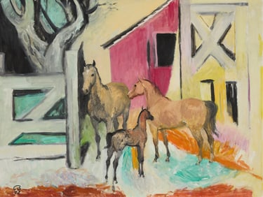 Cameron Booth "Mare, Filly, & Colt" O/C 1972