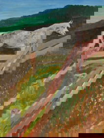 Cameron Booth "Fence & Horse" Painting 1970