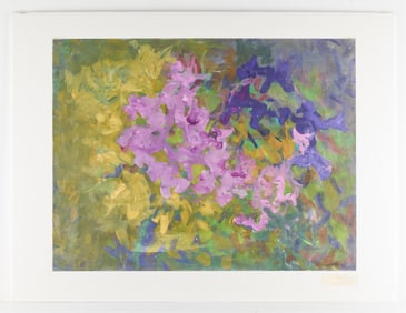 Hazel Belvo "Giverny: Lupins" Gouache 1999