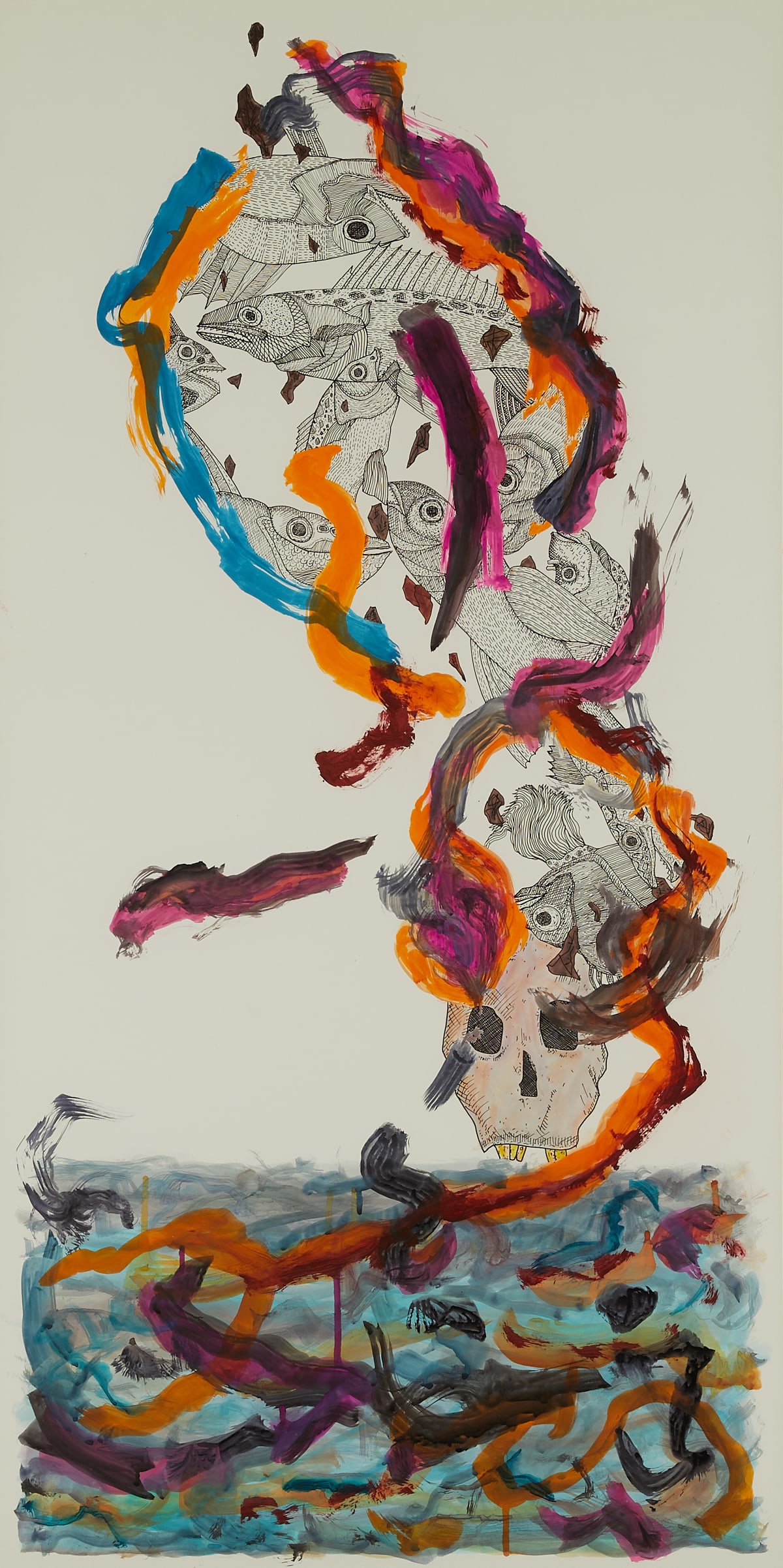 Ed Baynard "Piscine Promenade" Acrylic Painting (1 of 7)