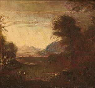 French School Landscape Oil on Canvas Painting