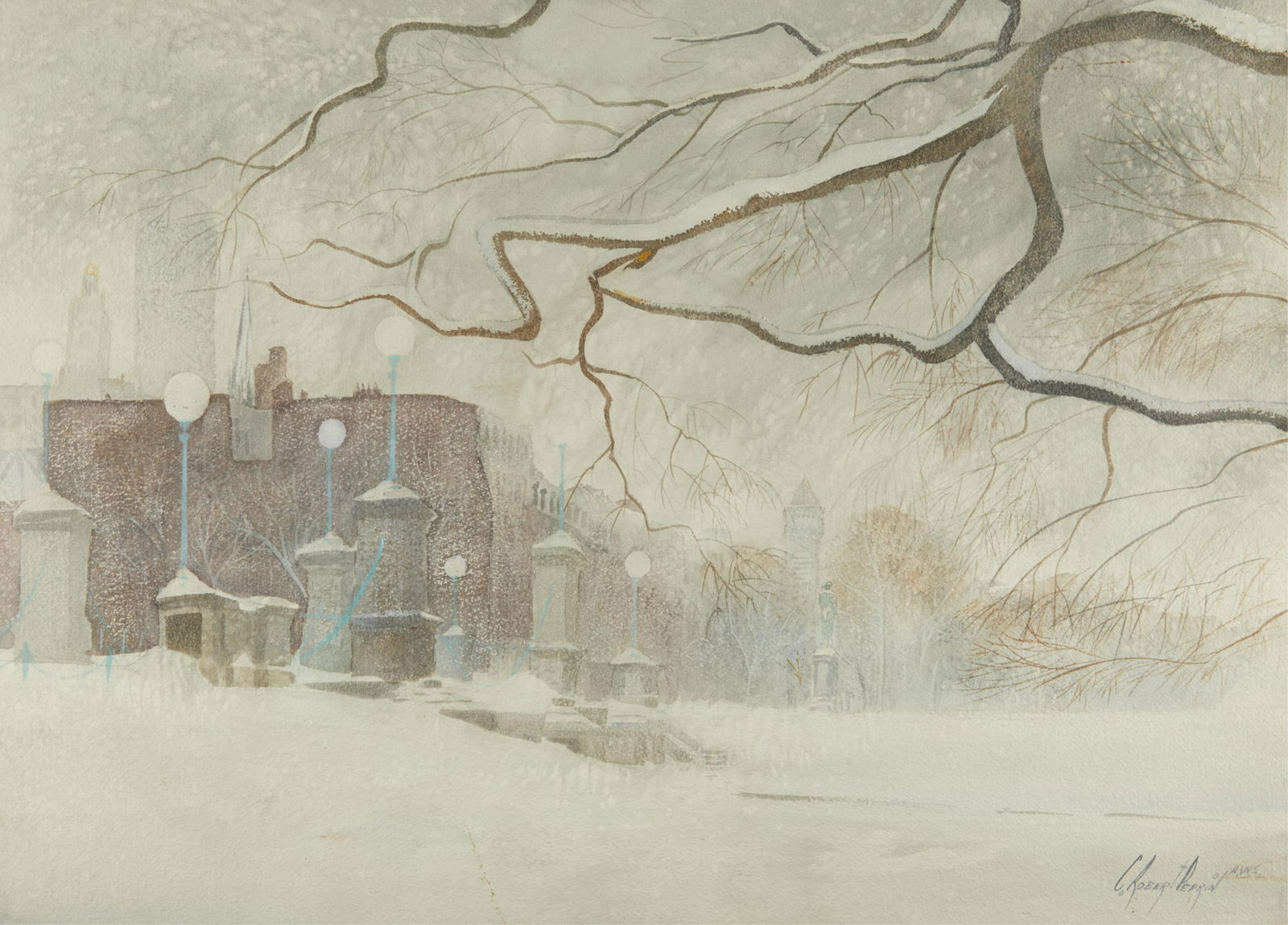 C. Robert Perrin Lighthouse & Snowscape Painting (1 of 6)