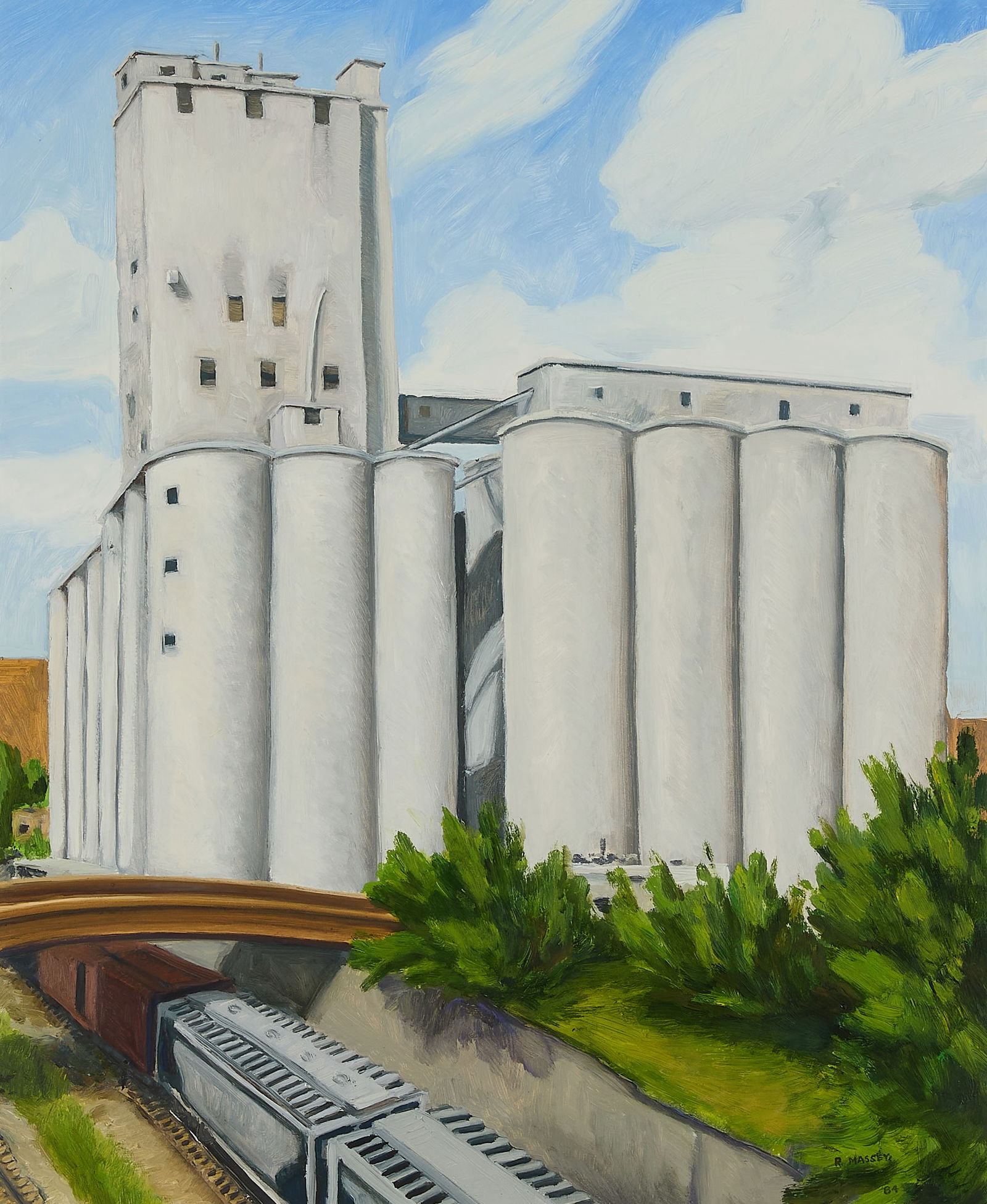 Rod Massey Grain Elevator Painting 1984 (1 of 5)