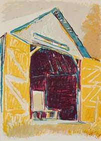 Wolf Kahn "Barn's New Door" Lithograph 1982
