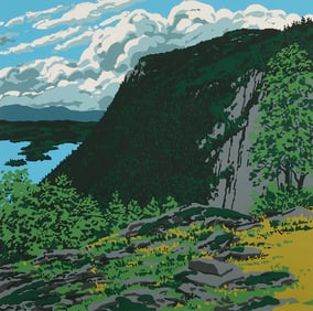 Neil Welliver "Maiden's Cliff" Screenprint 1973