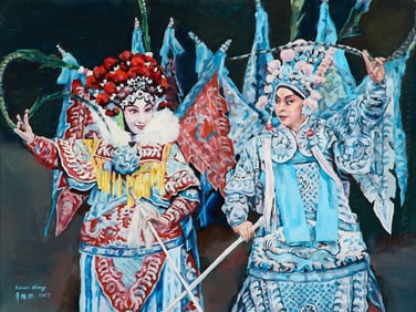 Canran Zhang Two Figures Painting 2017