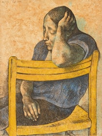 Francisco Zuniga "Girl in Chair" Lithograph 1982