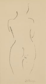 John B. Flannagan Nude Woman Charcoal Drawing