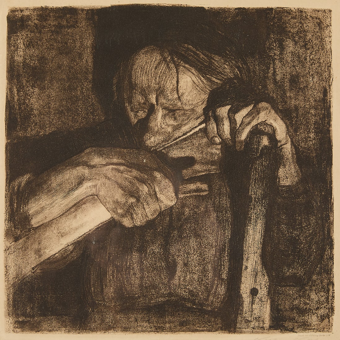 Kathe Kollwitz "Sharpening the Scythe" Etching (1 of 4)
