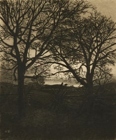 George Elbert Burr "November" Landscape Etching