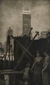 Martin Lewis "Manhattan Lights" Drypoint 1931