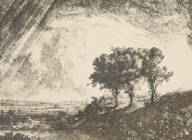 Posthumous Rembrandt "The Three Trees" Etching