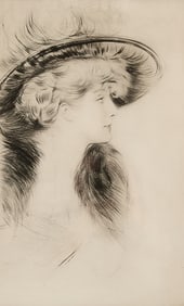 Helleu "Femme en Profil Avec un Chapeau" Etching